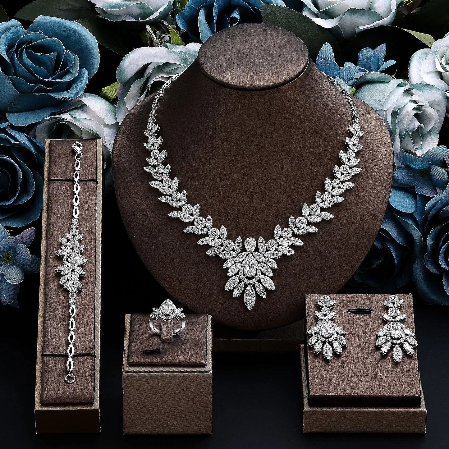 Popular Zirconia Bridal Jewelry Set